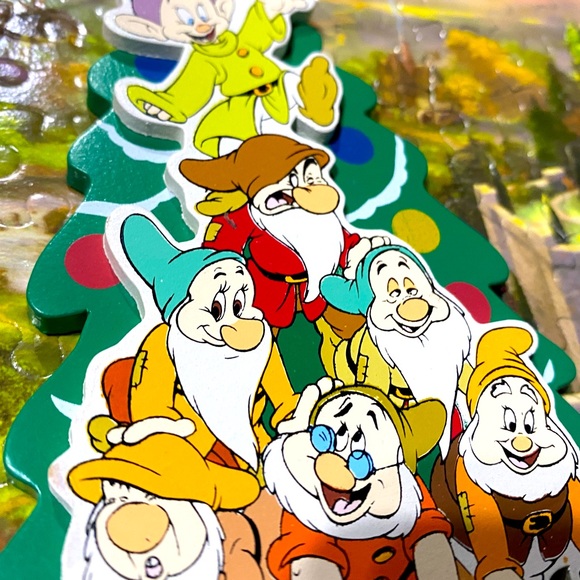 DISNEY’S SNOW WHITE & THE SEVEN DWARFS VTG 90s KURT ADLER WOODEN XMAS ORNAMENT - Picture 5 of 9